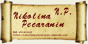 Nikolina Pećaranin vizit kartica